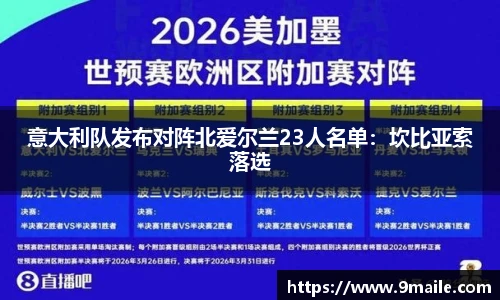 意大利队发布对阵北爱尔兰23人名单：坎比亚索落选